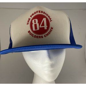 84 Builders The Professional Choice VTG Mesh Trucker Hat Baseball Hat Cap OS
